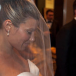 Fine art documentary wedding commission photography in NYC, blushing behind the vail, Steve Giovinco