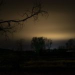 Lyrical Night Landscape Photographs: Trees; Town 30 Miles Glowing