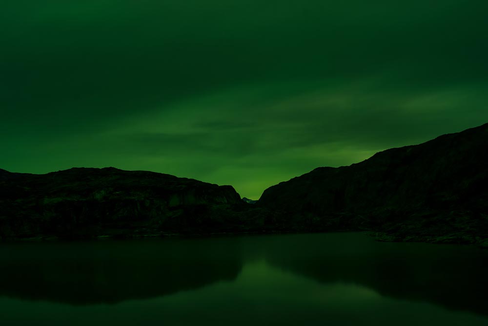 Photographing Greenland's Climate Changes: Night Landscape, Green Lake, Steve Giovinco