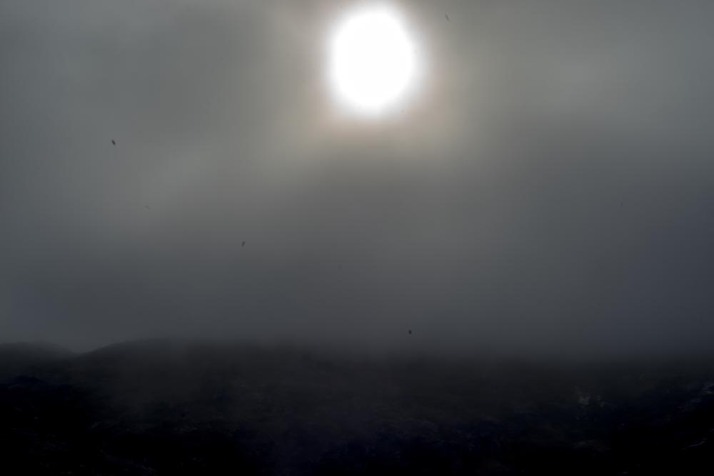 Photographing Greenland's Climate Changes: Night Landscape, Sun in Fog