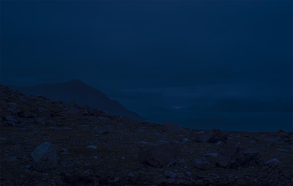 Darkland: Night Landscape Photographs in East Greenland Overlooking Fjord