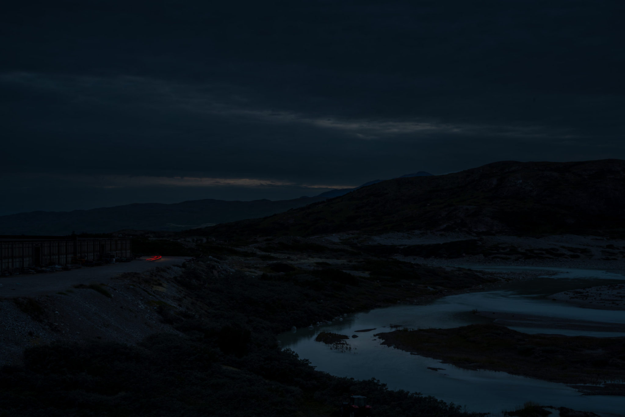 Fine Art Landscape Photographs of Arctic Greenland, Steve Giovinco: Night River and Building