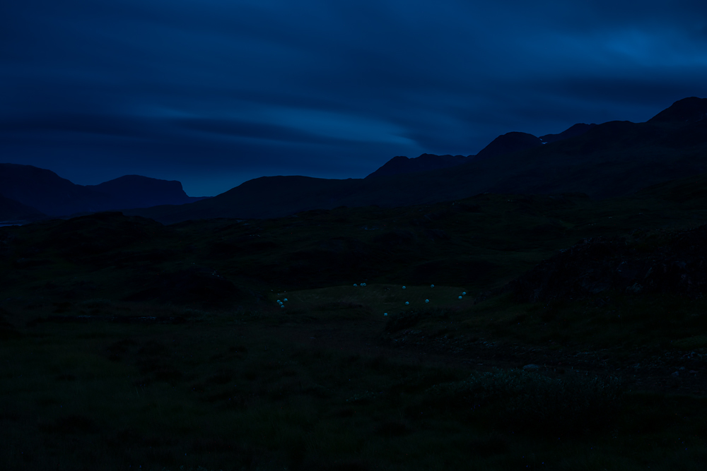Fine Art Landscape Photographs of Arctic Greenland, Steve Giovinco: Circle on Farm at Night