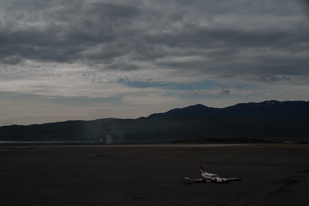 Fine Art Landscape Photographs of Arctic Greenland, Steve Giovinco: Crashed Airplane and Fire