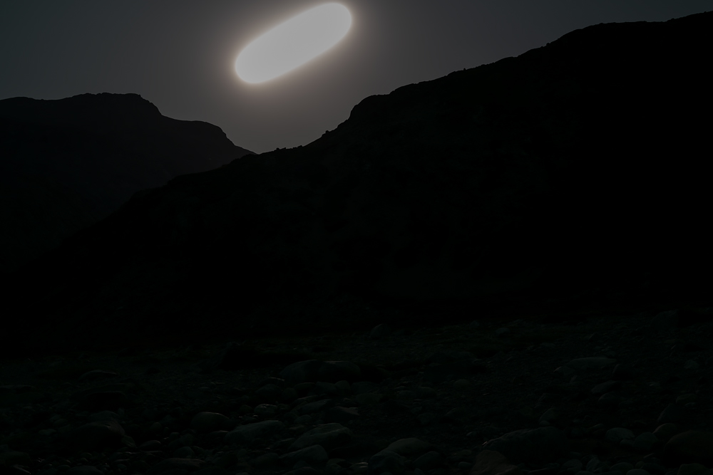 Fine Art Landscape Photographs of Arctic Greenland, Steve Giovinco: Long Exposure of Moon