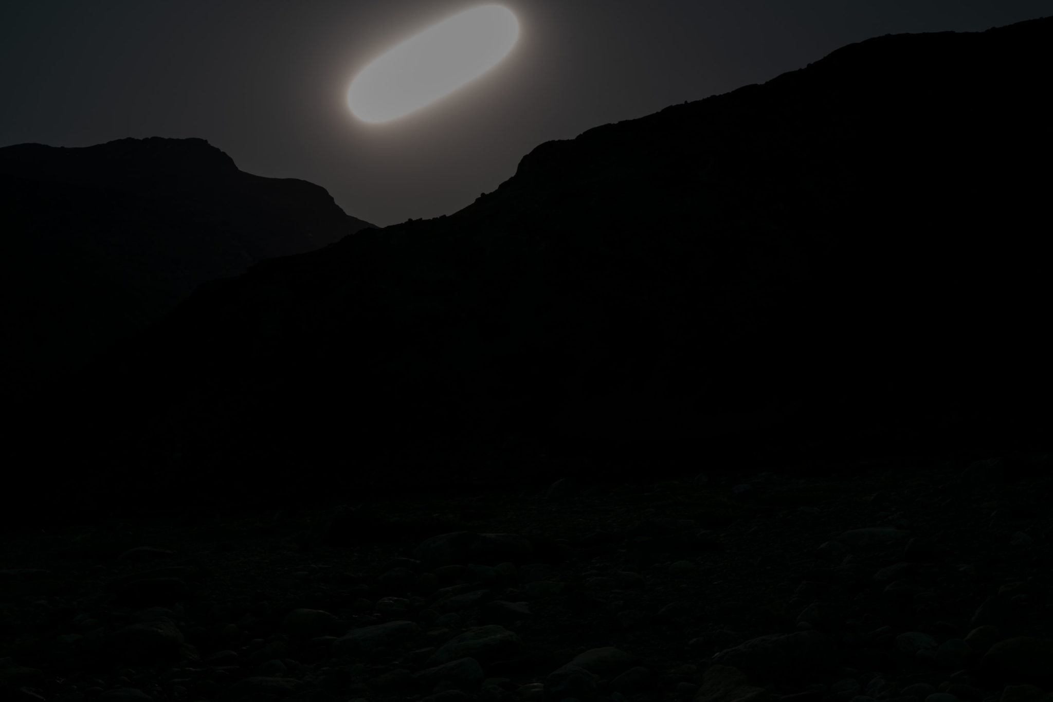 Fine Art Landscape Photographs of Arctic Greenland, Steve Giovinco: Long Exposure of Moon