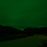 Fine Art Landscape Photographs of Arctic Greenland, Steve Giovinco: Glacier River with Red and Green Sky Long Exposure