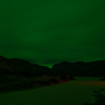 Fine Art Landscape Photographs of Arctic Greenland, Steve Giovinco: Glacier River with Red and Green Sky Long Exposure