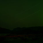 Fine Art Landscape Photographs of Arctic Greenland, Steve Giovinco: Northern Lights Green Sky Red on Field