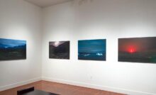 Arctic Edge, Photography Exhibition at Scandinavia House NYC, Night Landscape Photos of Greenland, By Steve Giovinco in Space. Installation photo by Eileen Travell.